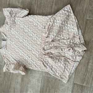 SHEIN Beige Floral Lace two piece L